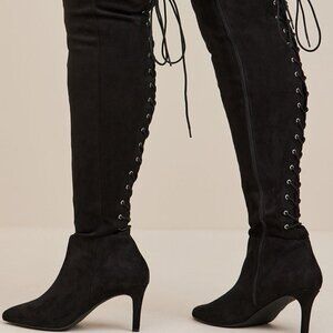 Torrid - 7 WW, Stiletto Over The Knee Boot (Wide Width) in Black​​​​​​